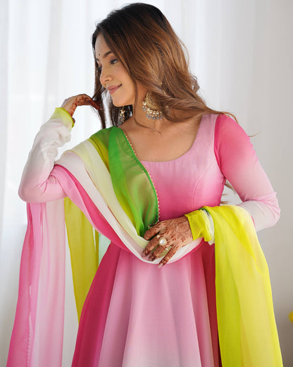 LadyVastara Festive Special Anarkali Suit with Heavy Flare & Soft Dupatta