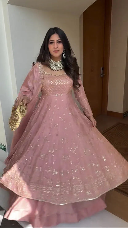 LadyVastara Designer Hand Embroidered Anarkali Set for Women