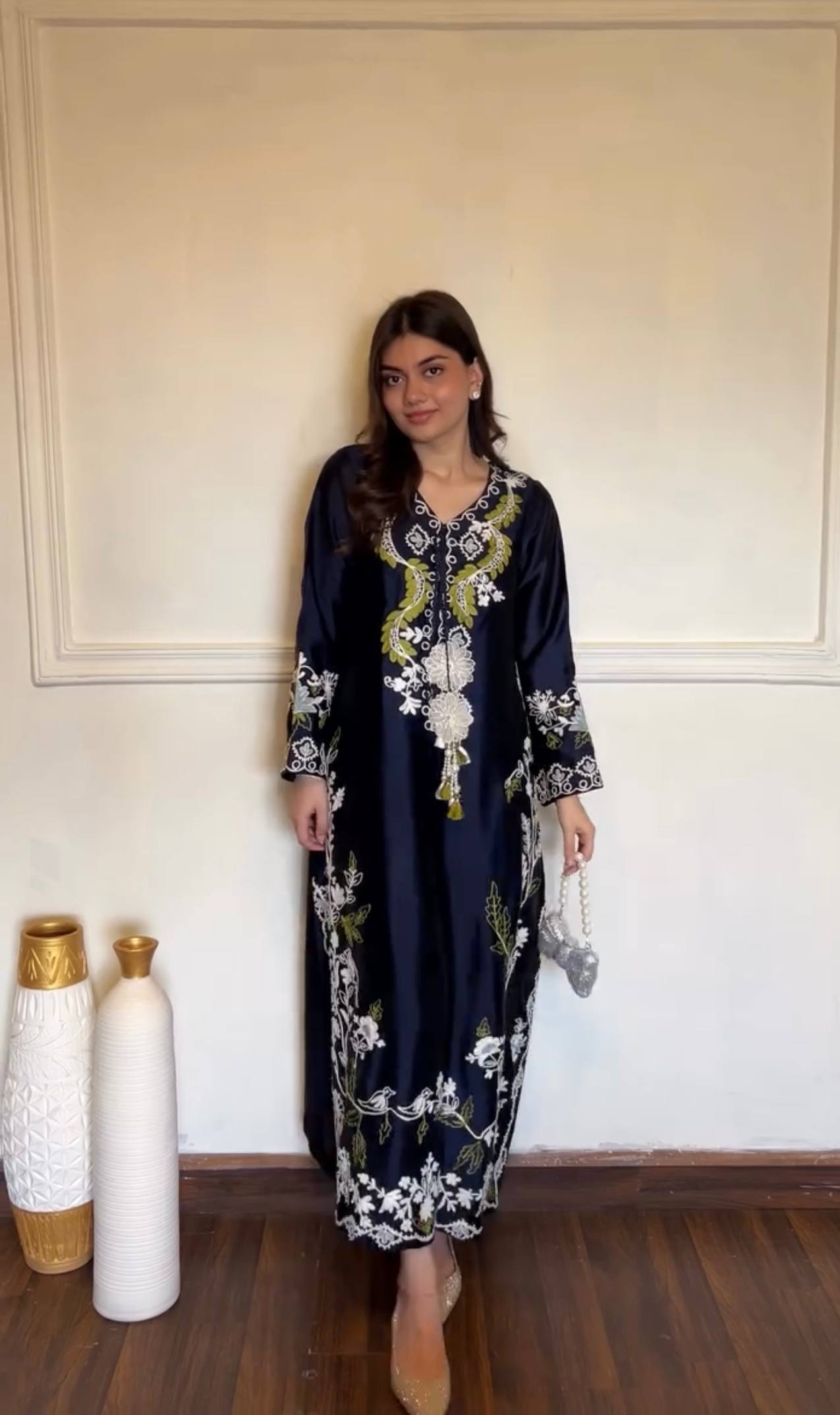 LadyVastara Traditional Satin Rayon Kaftan Set | Party & Festive Wear