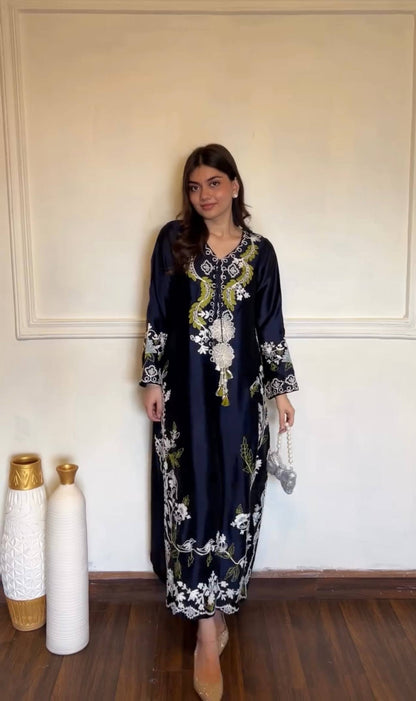 LadyVastara Traditional Satin Rayon Kaftan Set | Party & Festive Wear