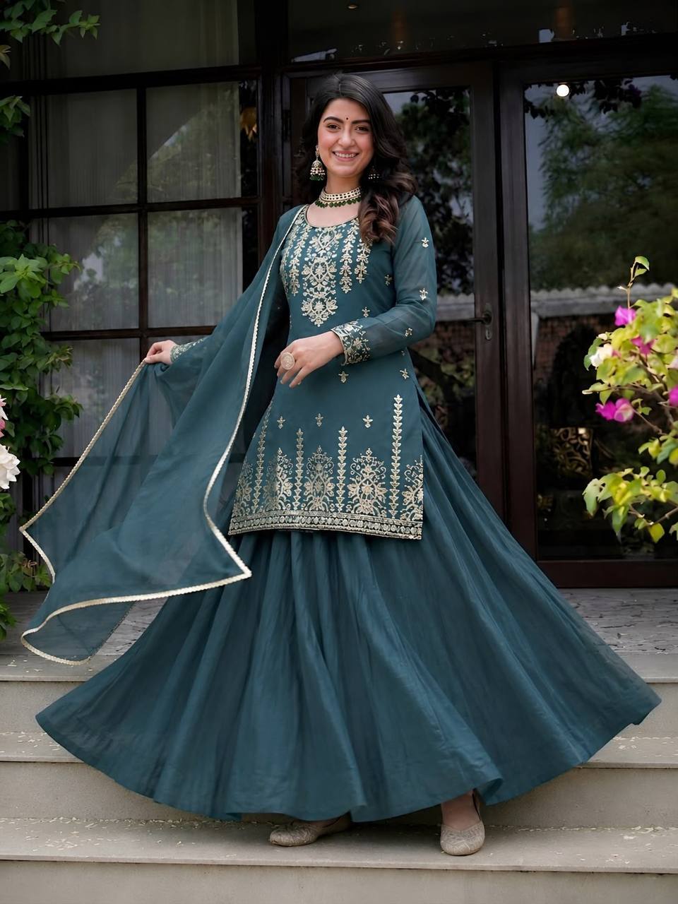 LadyVastara Wedding & Festival Ready Roman Cotton Lehenga Set for Women