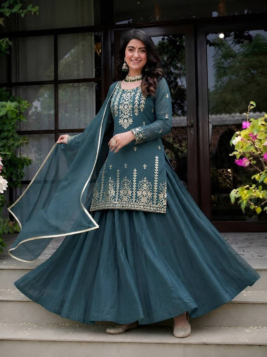 LadyVastara Wedding & Festival Ready Roman Cotton Lehenga Set for Women