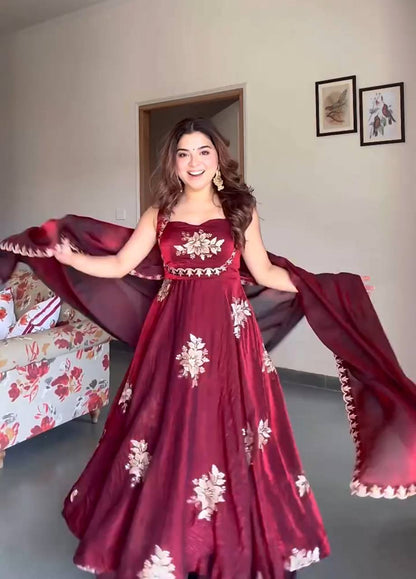 LadyVastara Festive Special Embroidered Anarkali Suit
