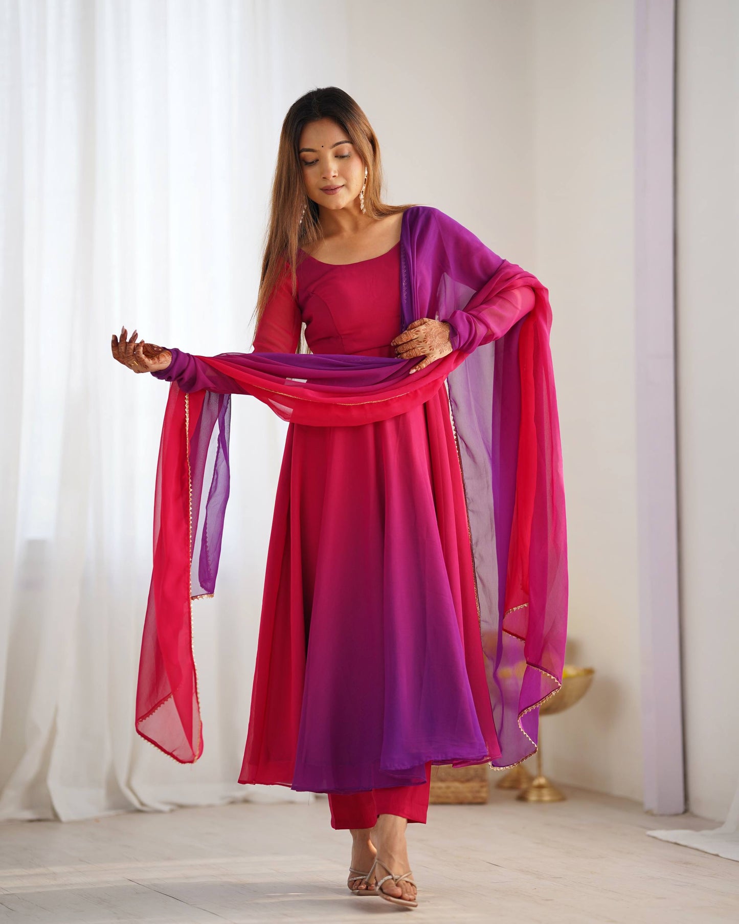 LadyVastara Festive Special Anarkali Suit with Heavy Flare & Soft Dupatta
