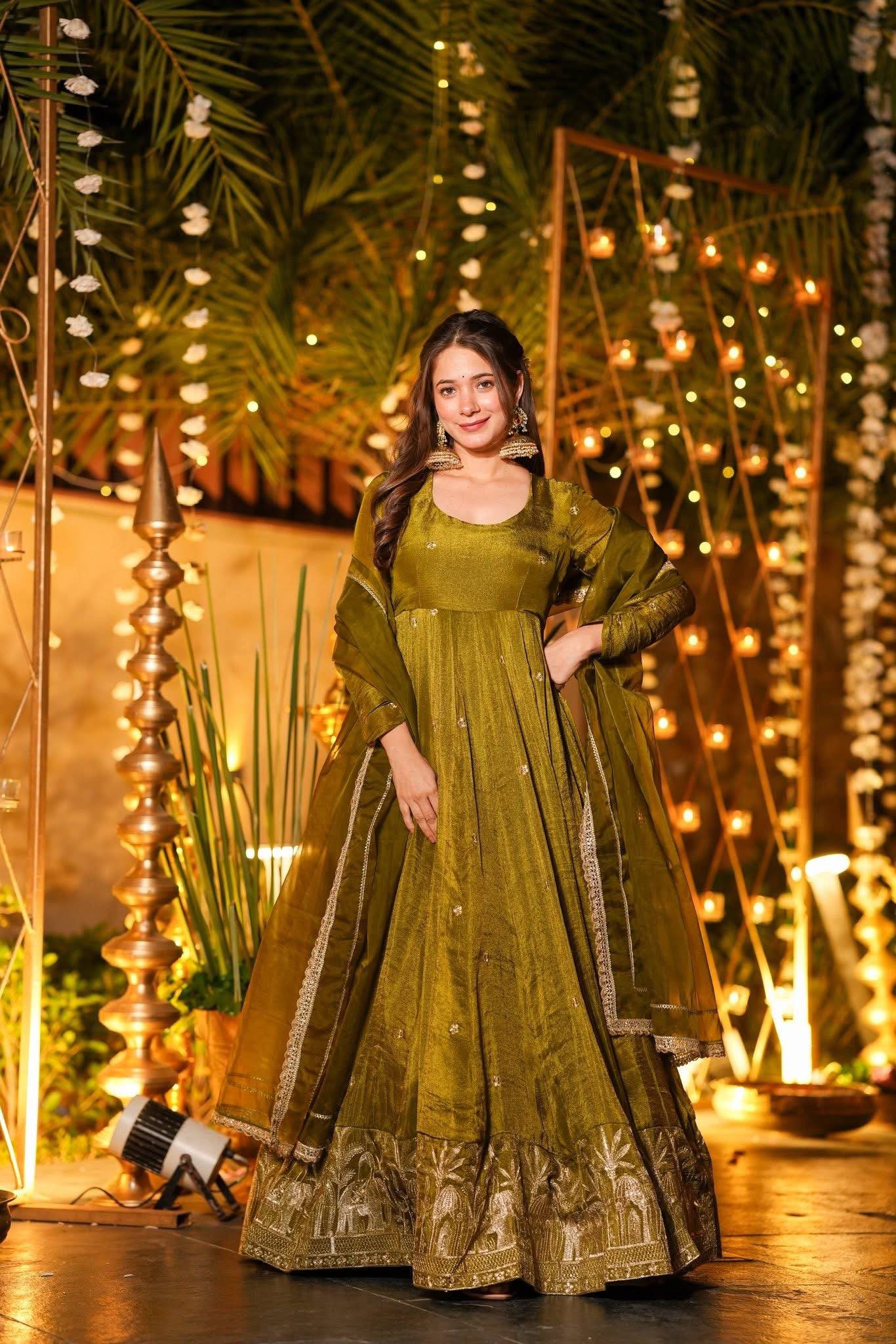 LadyVastara Festive Wear Embroidered Anarkali with Pants & Dupatta