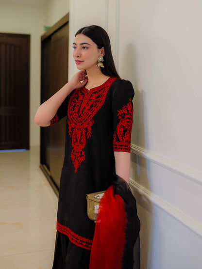 LadyVastara New Collection Chinon Silk Kurta Palazzo Set for Women