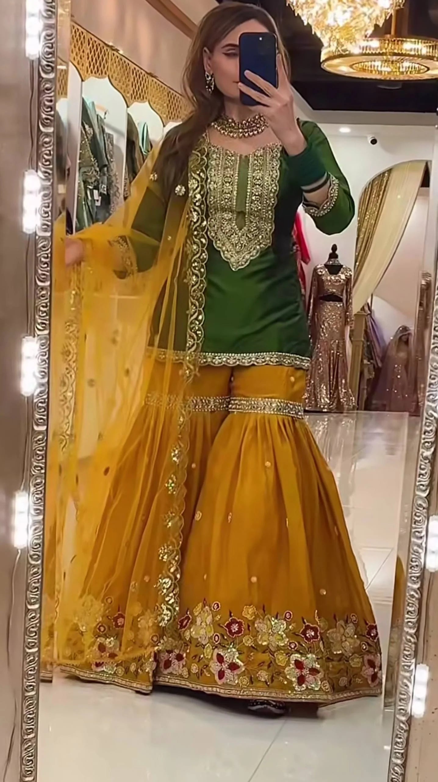 LadyVastara Designer Sharara Palazzo Suit Faux Georgette Silk | Party & Festive Wear