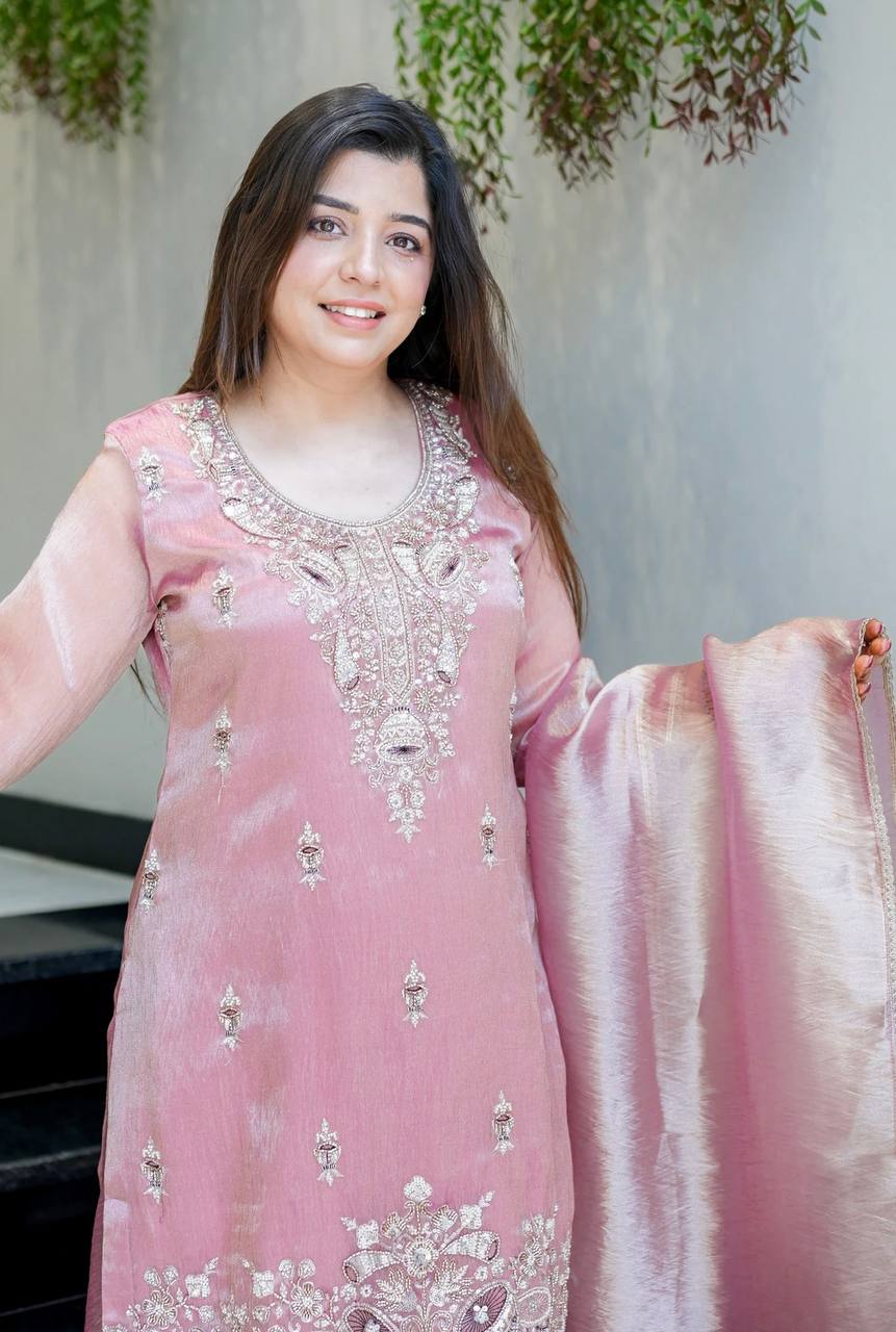 LadyVastara Premium Party Wear Embroidered Suit Set with Dupatta