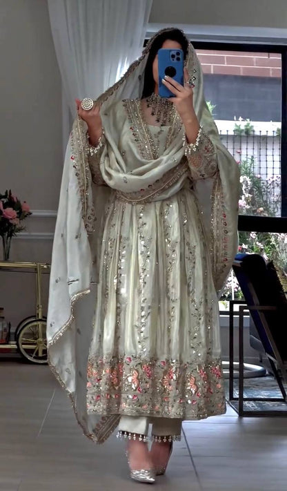 LadyVastara Festive Wear Designer Gown Set with Rich Sequence & Moti Work