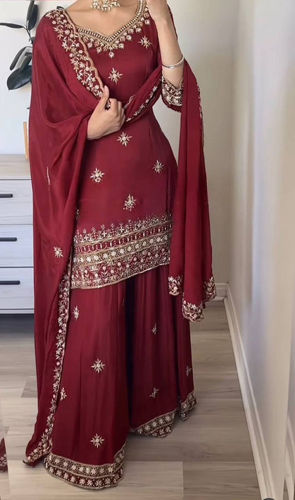 LadyVastara Stylish Sharara Palazzo Set with Dupatta