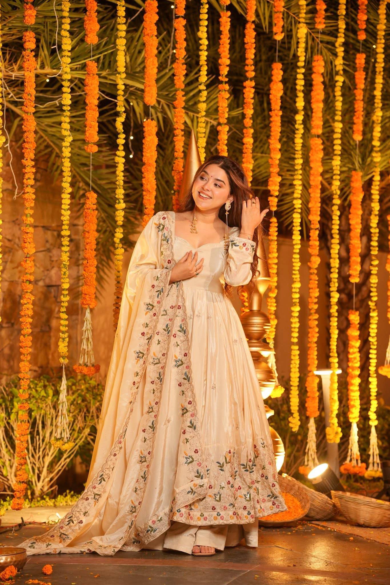 LadyVastara Luxury crepe silk Kurta Palazzo Set for Wedding & Festive Occasions