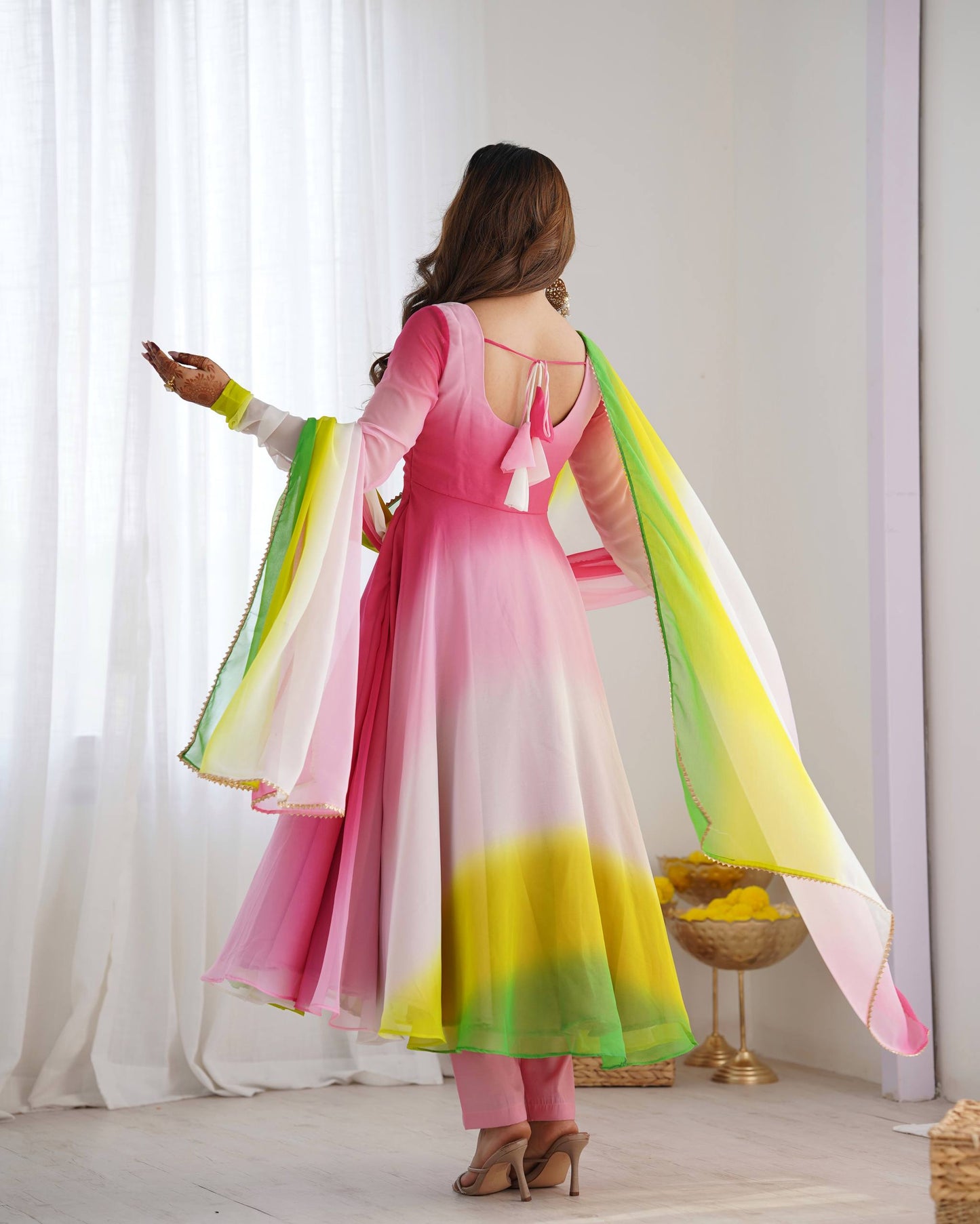 LadyVastara Festive Special Anarkali Suit with Heavy Flare & Soft Dupatta
