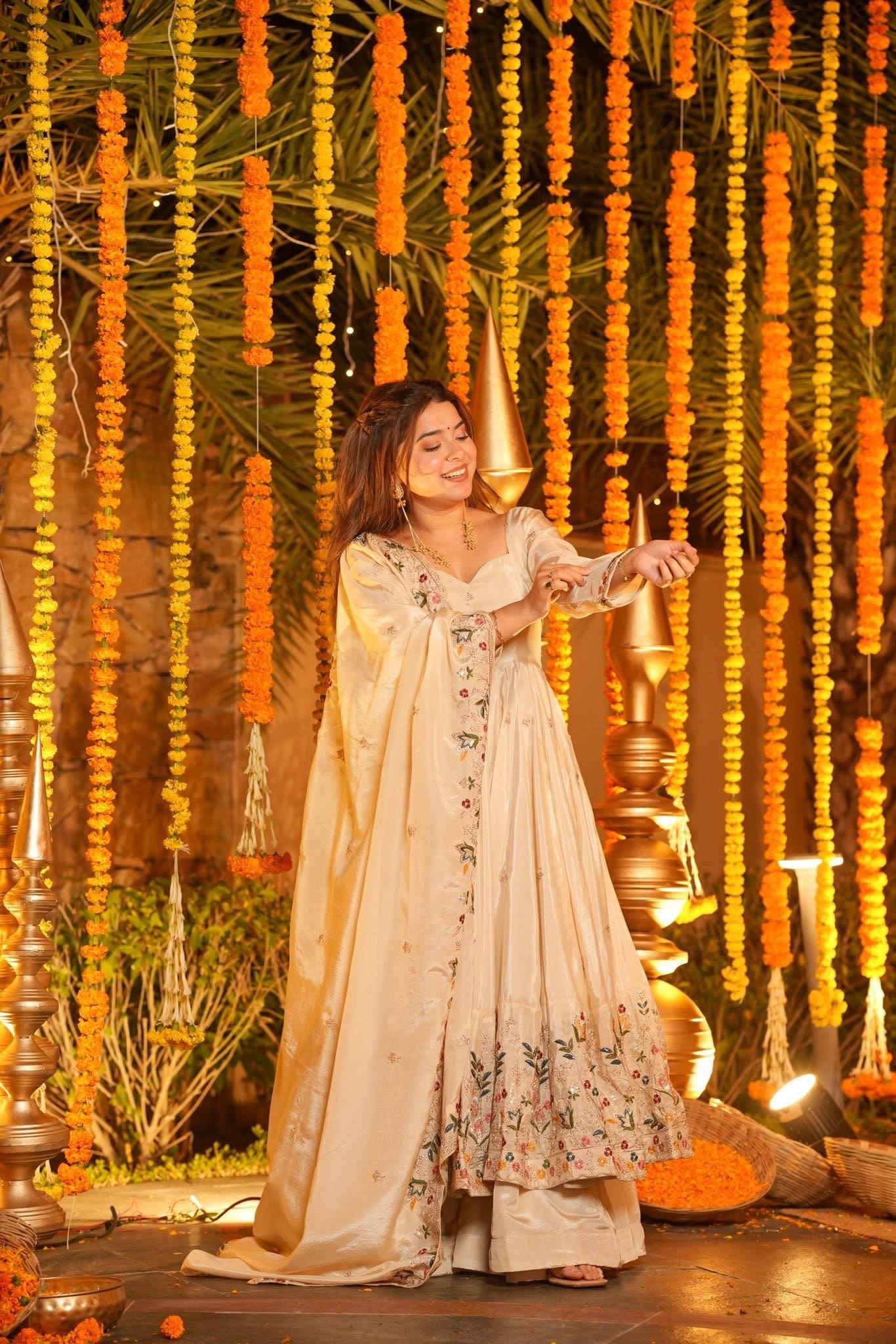 LadyVastara Luxury crepe silk Kurta Palazzo Set for Wedding & Festive Occasions