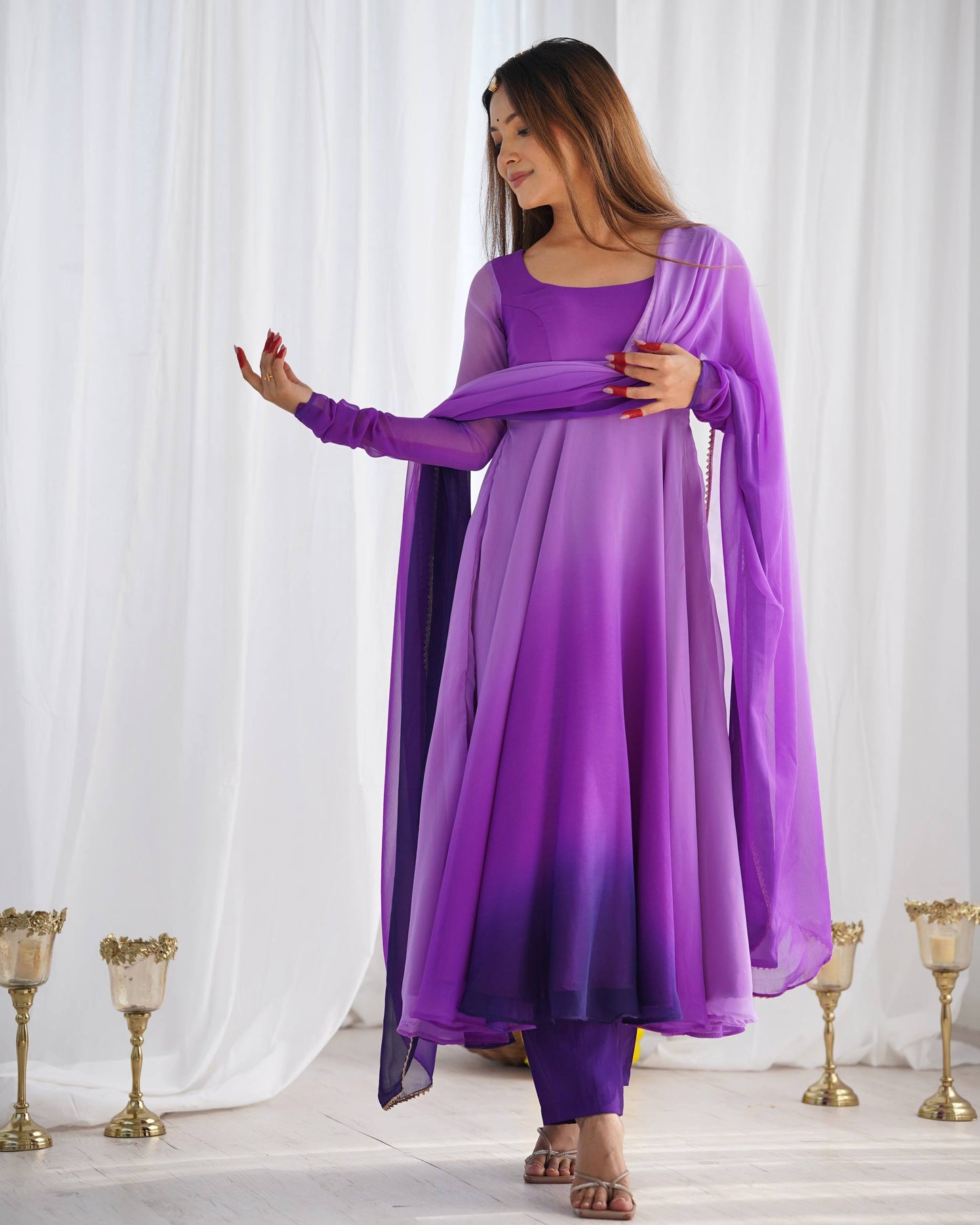 LadyVastara Festive Special Anarkali Suit with Heavy Flare & Soft Dupatta