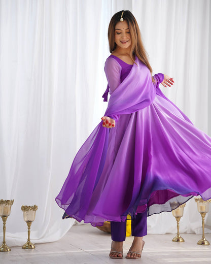 LadyVastara Festive Special Anarkali Suit with Heavy Flare & Soft Dupatta