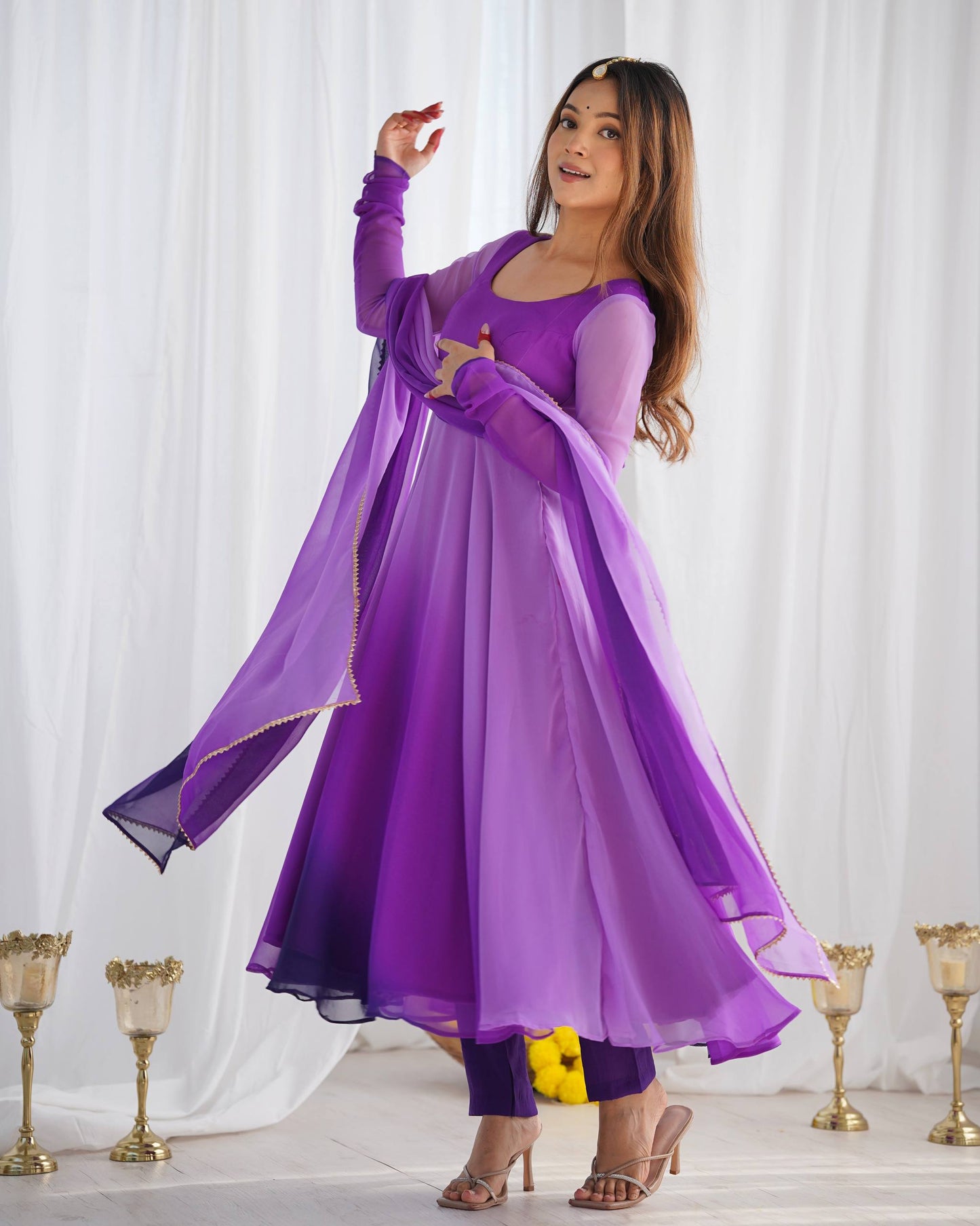 LadyVastara Festive Special Anarkali Suit with Heavy Flare & Soft Dupatta