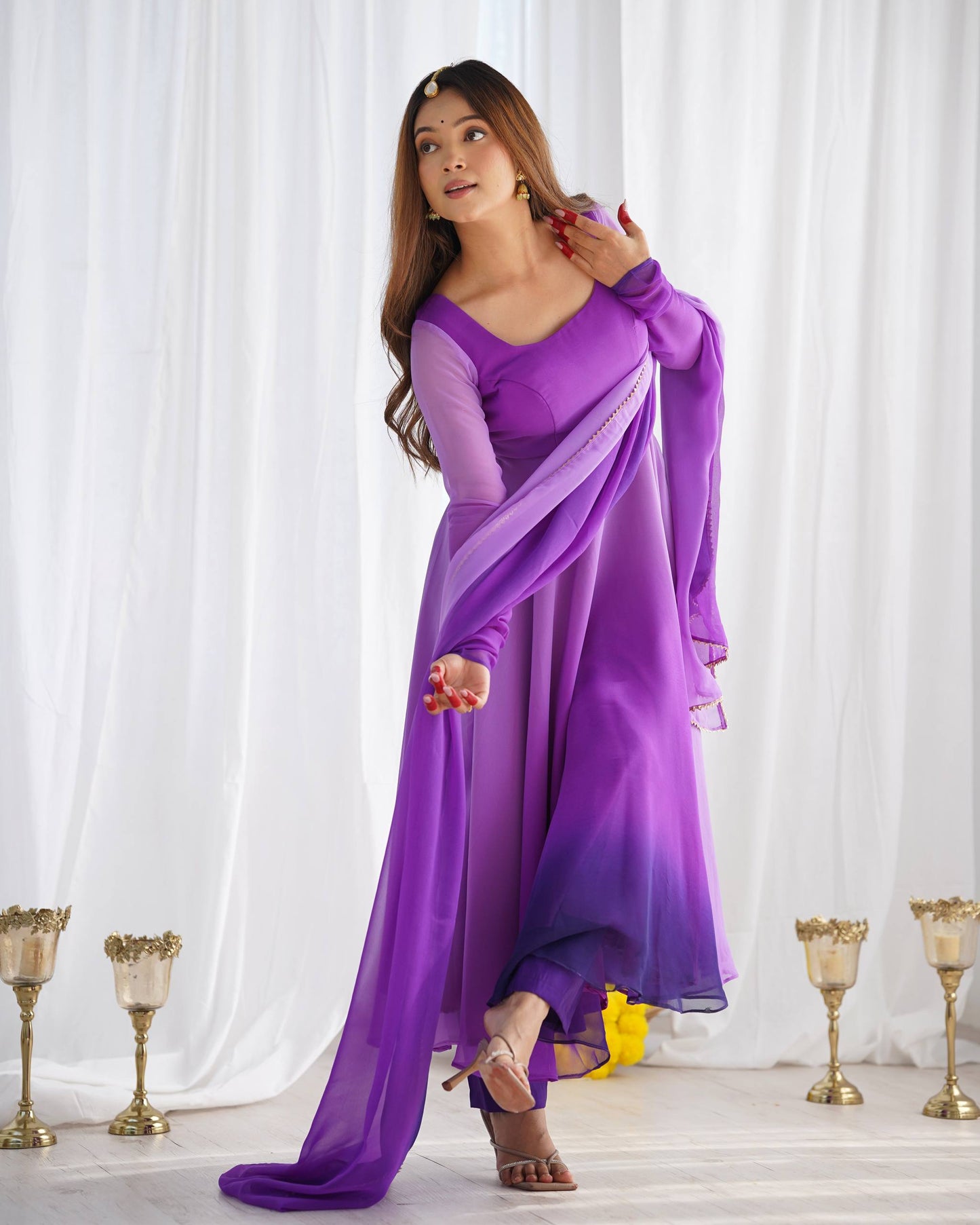 LadyVastara Festive Special Anarkali Suit with Heavy Flare & Soft Dupatta