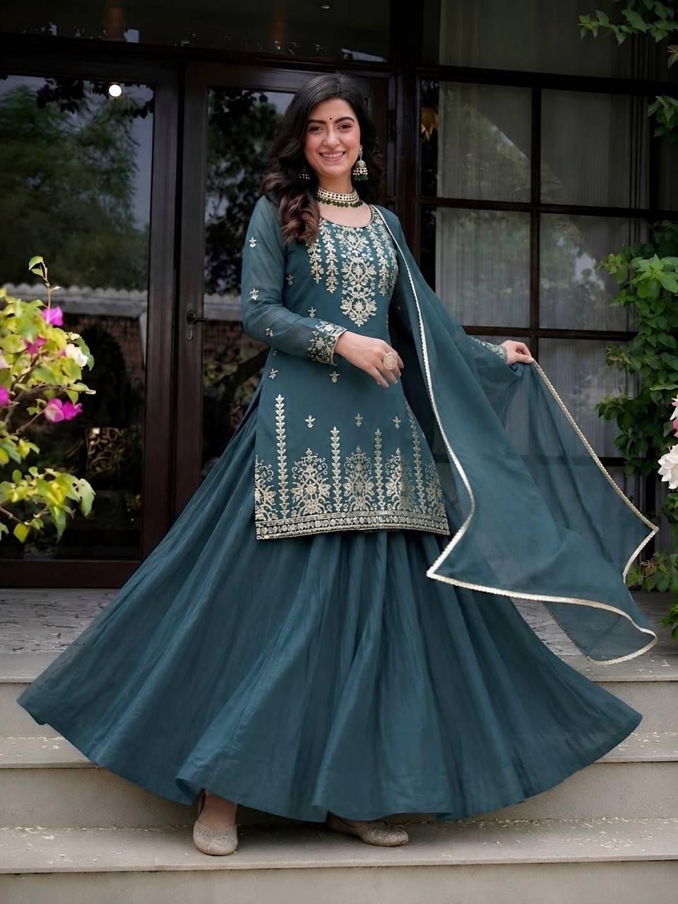 LadyVastara Wedding & Festival Ready Roman Cotton Lehenga Set for Women