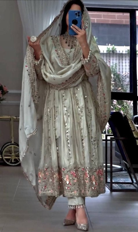 LadyVastara Festive Wear Designer Gown Set with Rich Sequence & Moti Work