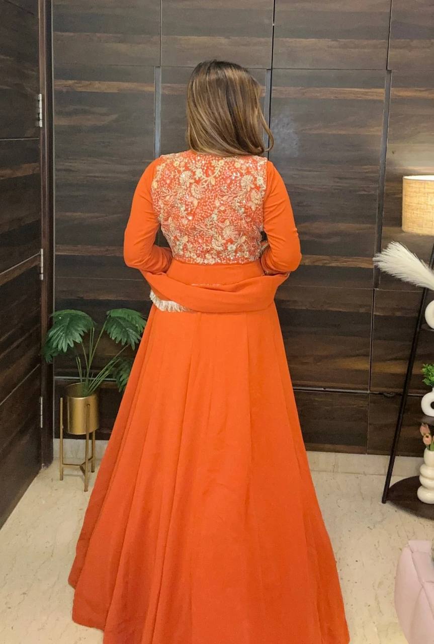 LadyVastara Premium Ethnic Maxi Anarkali Set with Embroidery & Stylish Bottom