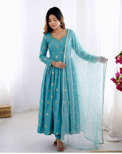 LadyVastara Party Wear Anarkali Suit with Dupatta – A-One Quality