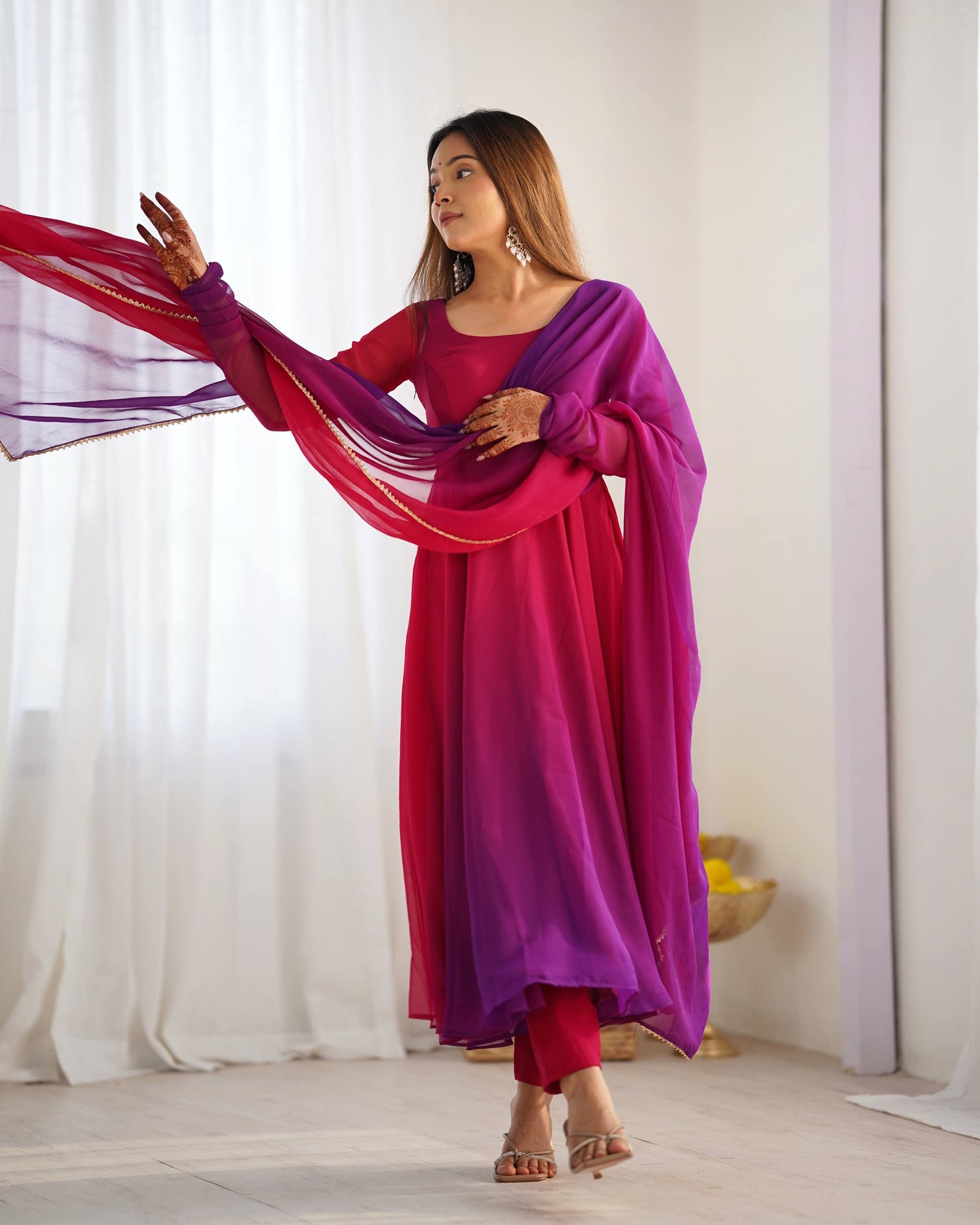 LadyVastara Festive Special Anarkali Suit with Heavy Flare & Soft Dupatta