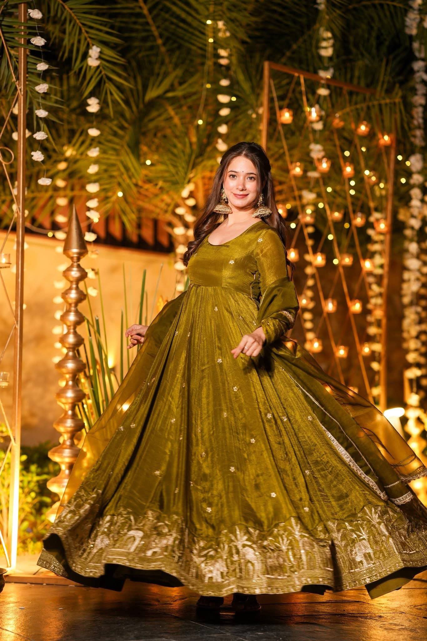 LadyVastara Festive Wear Embroidered Anarkali with Pants & Dupatta