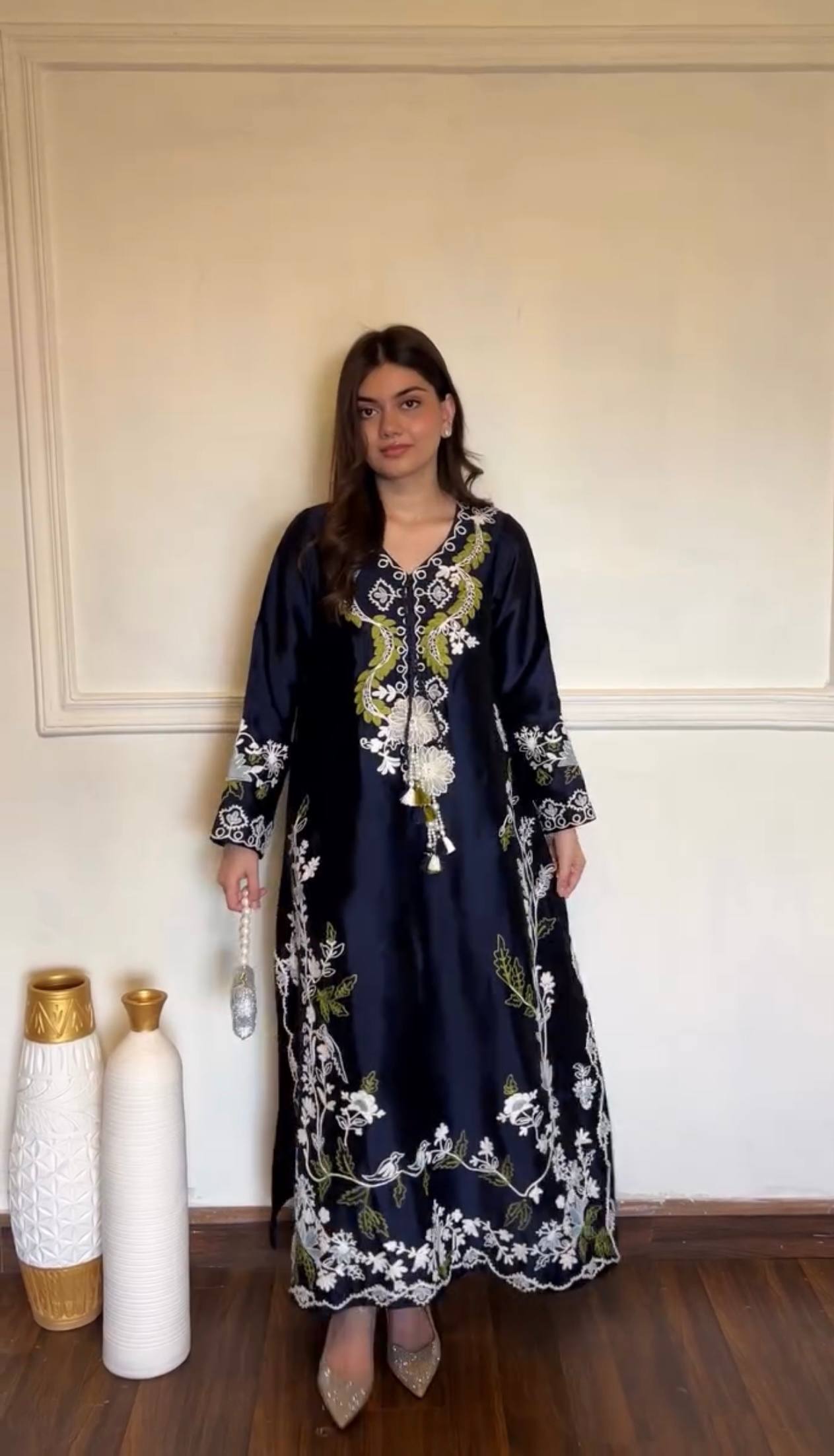 LadyVastara Traditional Satin Rayon Kaftan Set | Party & Festive Wear