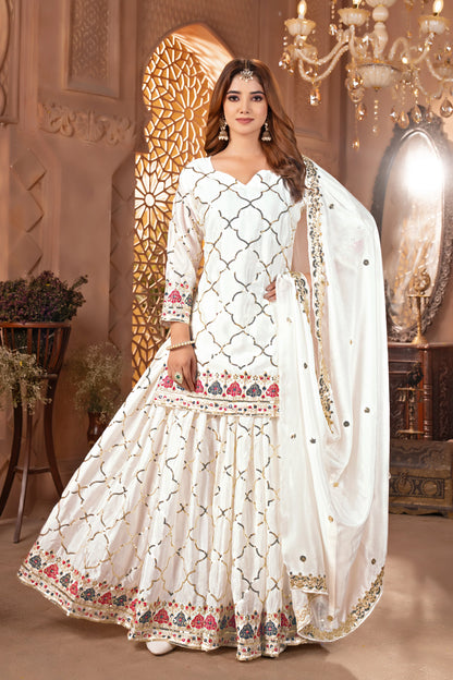 LadyVastara Elegance Embroidered Sharara Suit
