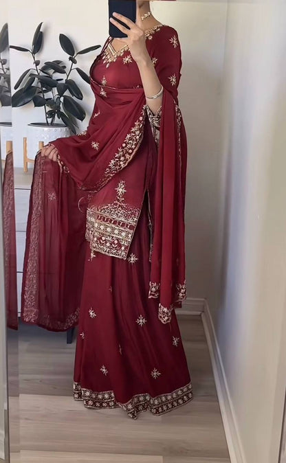 LadyVastara Stylish Sharara Palazzo Set with Dupatta