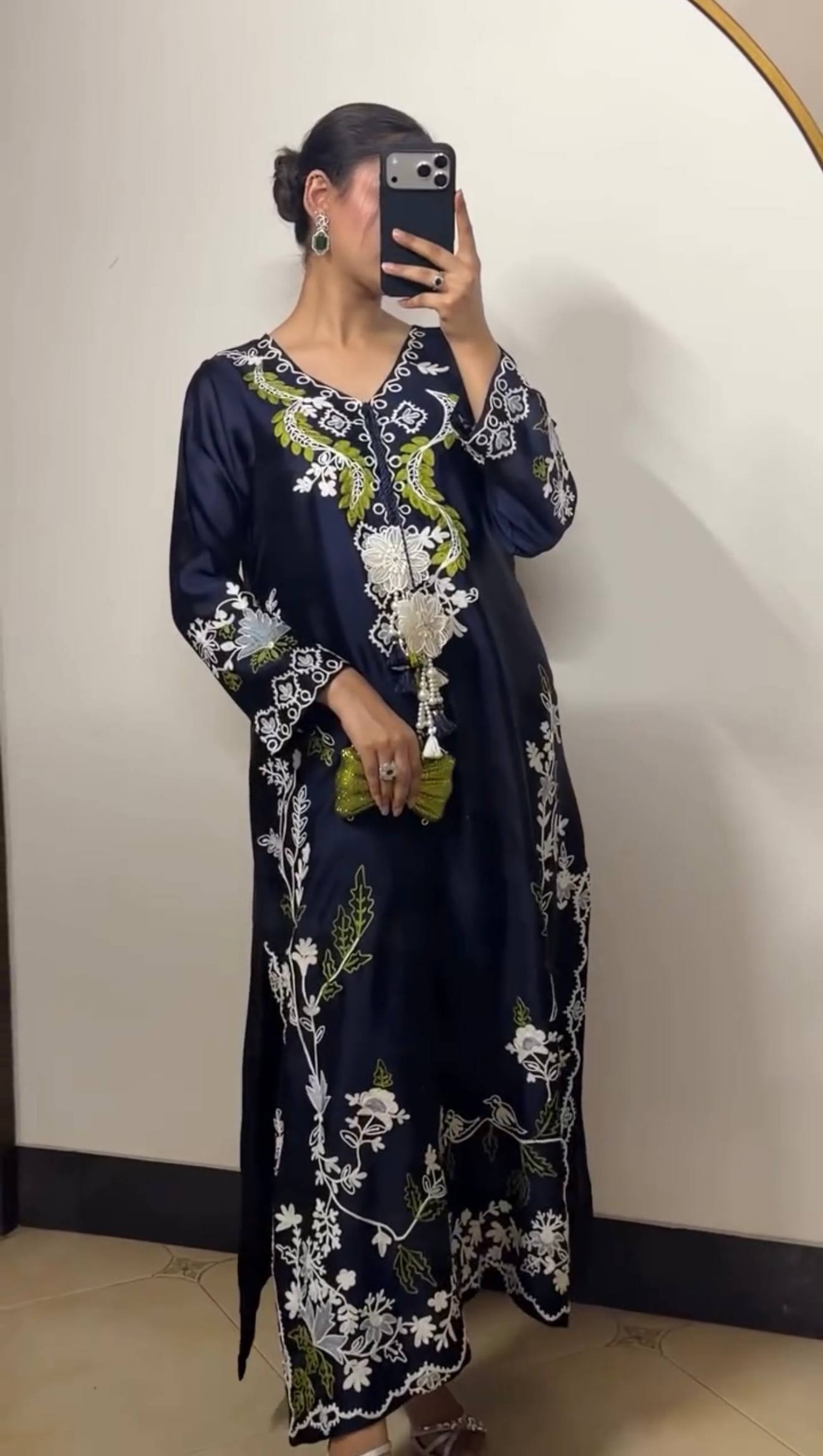 LadyVastara Traditional Satin Rayon Kaftan Set | Party & Festive Wear