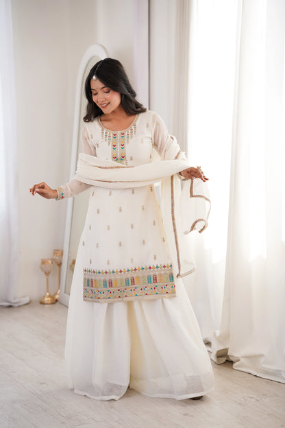 LadyVastara Premium Soft Crunchy Silk Wedding Wear Sharara Set