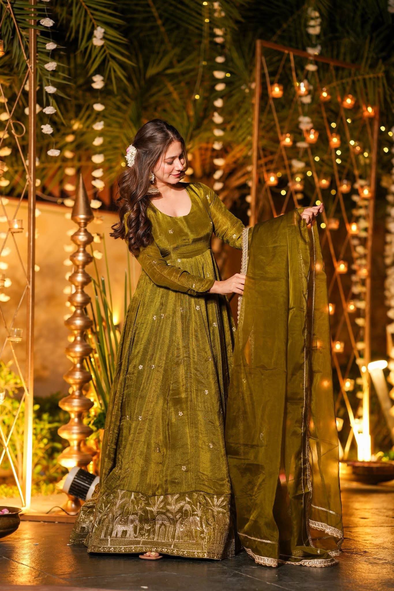 LadyVastara Festive Wear Embroidered Anarkali with Pants & Dupatta