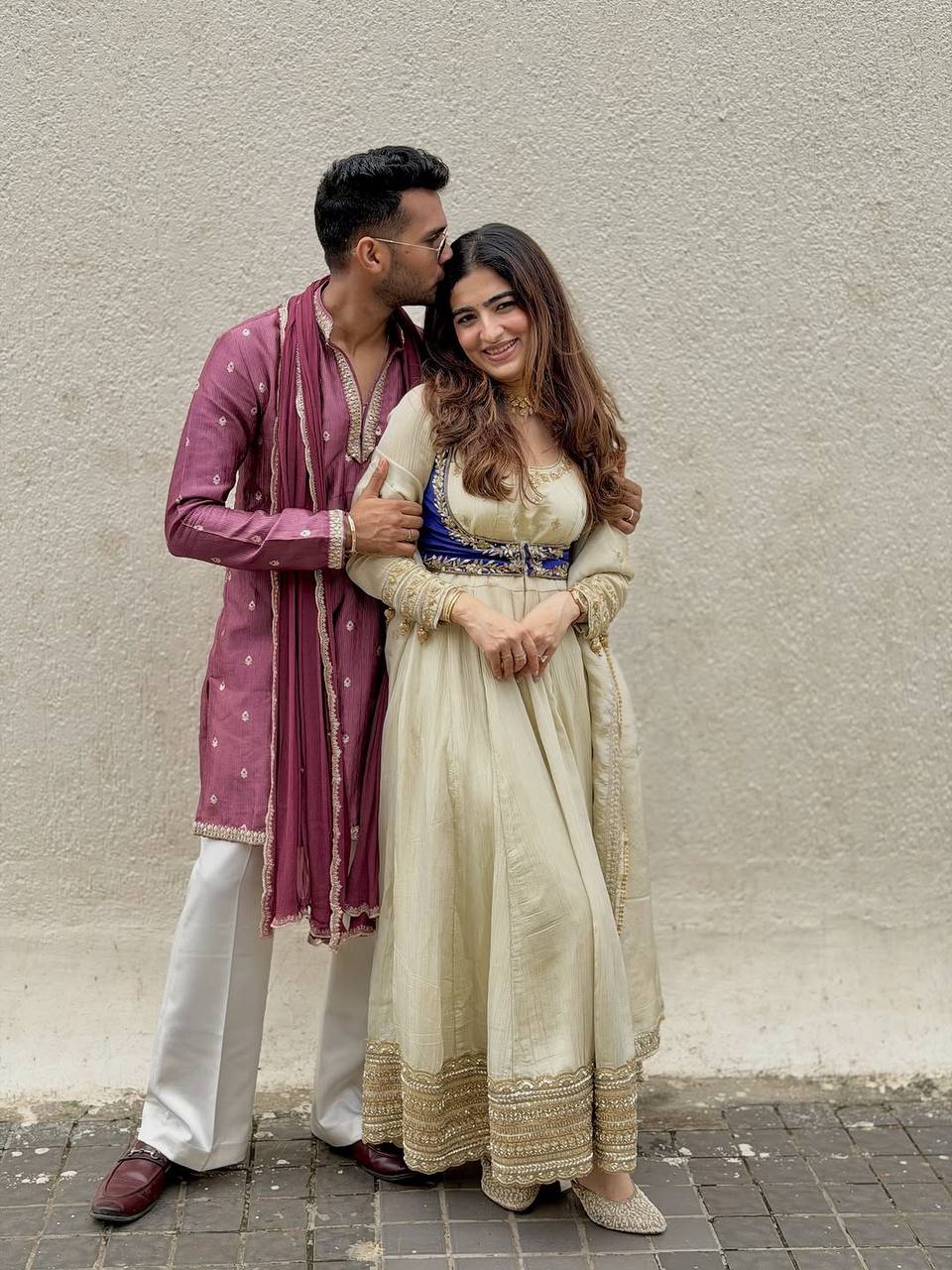 LadyVastara Festive Special Chinon Silk Kurta Pant Set with Elegant Koti