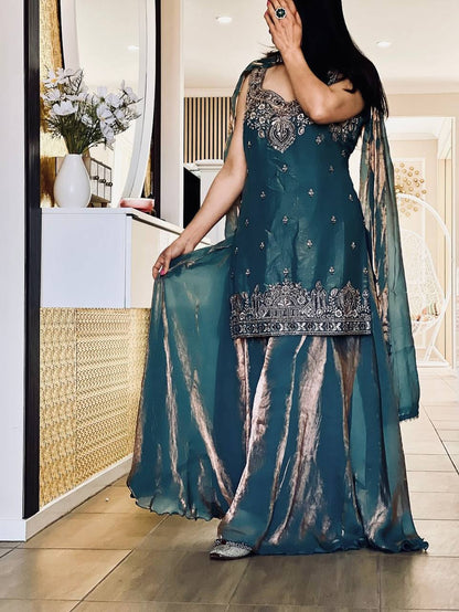 LadyVastara Heavy Handwork Silk Suit – Festive Special