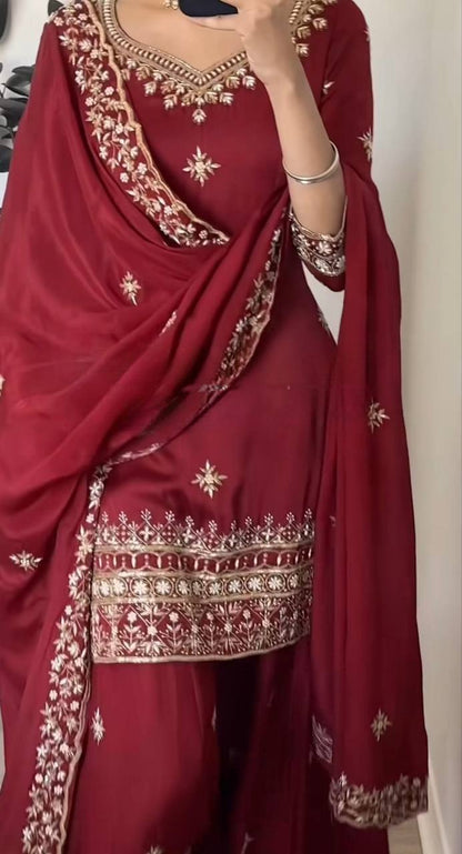 LadyVastara Stylish Sharara Palazzo Set with Dupatta