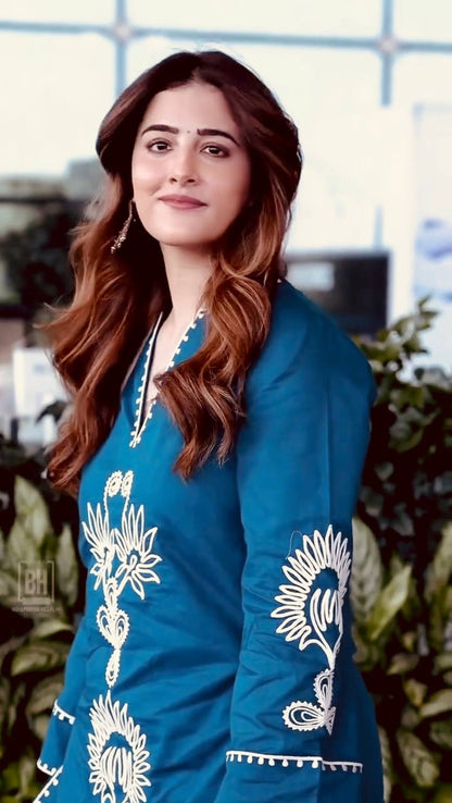 LadyVastara Classic Embroidered Rayon Kurti Set for Women
