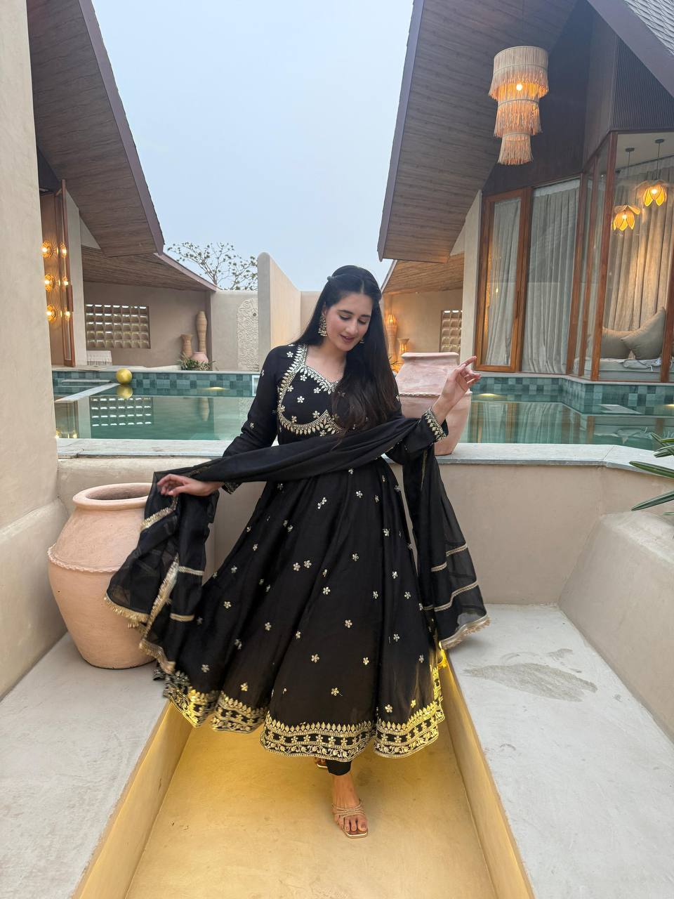 LadyVastara New Arrival Fancy Anarkali Suit with Heavy Flair & Embroidery Work