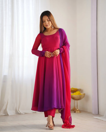 LadyVastara Festive Special Anarkali Suit with Heavy Flare & Soft Dupatta