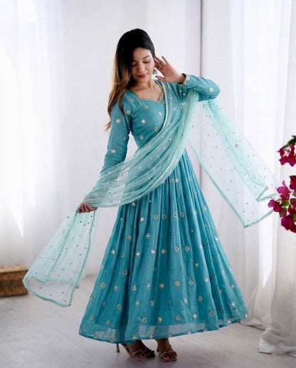 LadyVastara Party Wear Anarkali Suit with Dupatta – A-One Quality