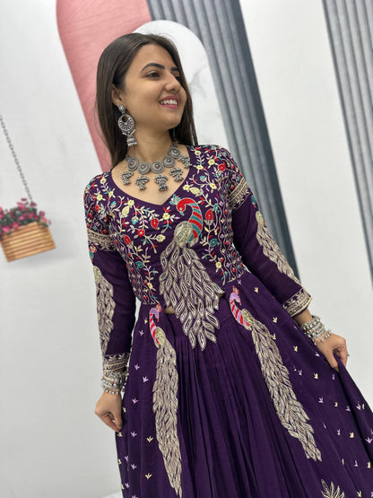 Lady Vastara Festival Special Pure Vichitra Crop Top Lehenga Set with Heavy Work