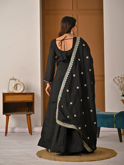 LadyVastara  Elegant NC Vichitra Silk Kurta Sharara Set