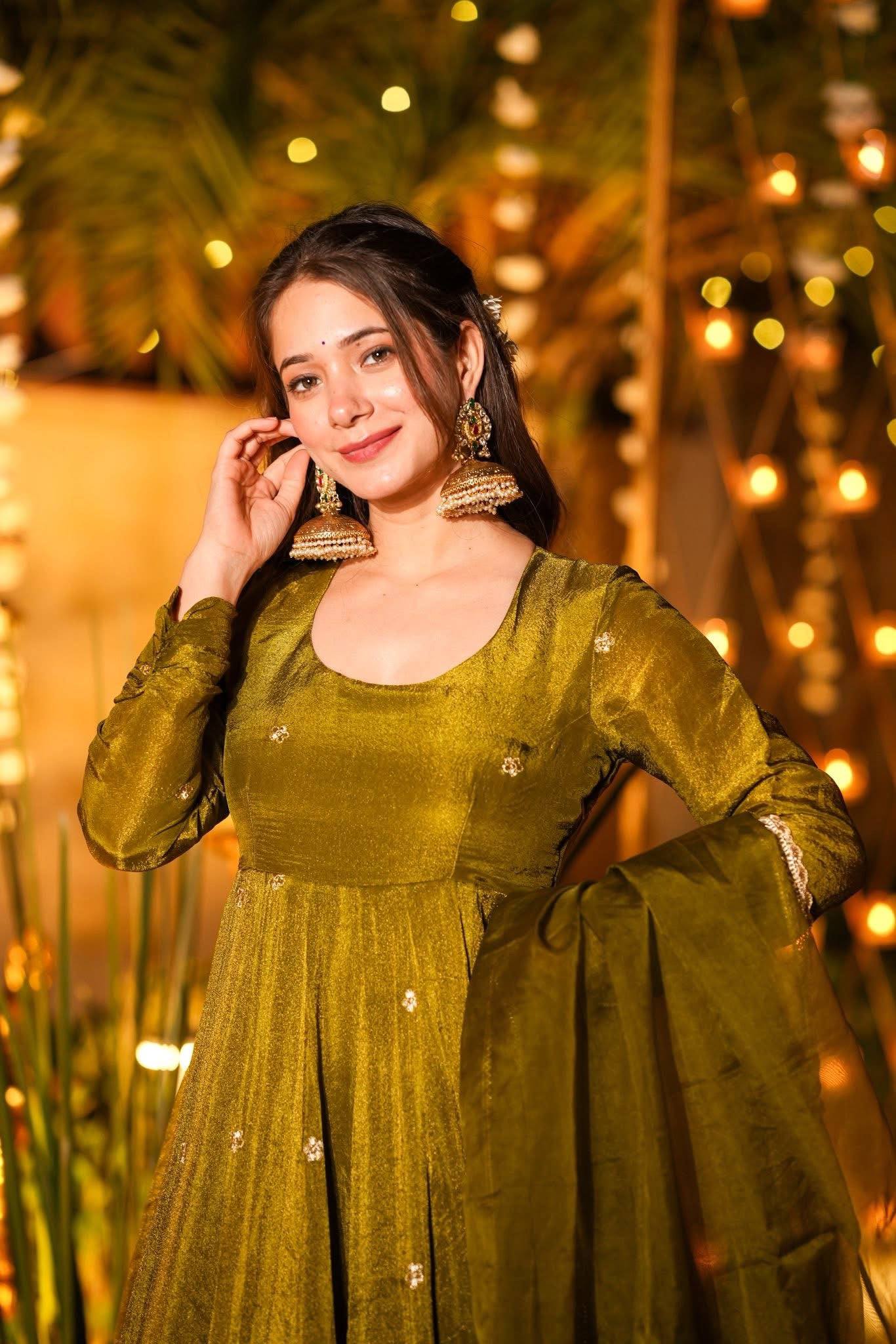 LadyVastara Festive Wear Embroidered Anarkali with Pants & Dupatta