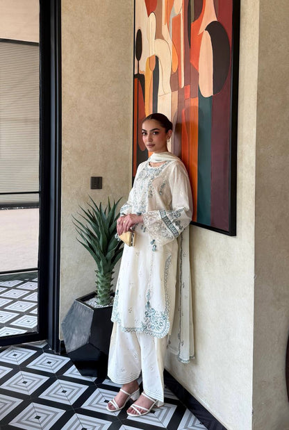 LadyVastara Festive Wear Satin Rayon Embroidered Suit Set