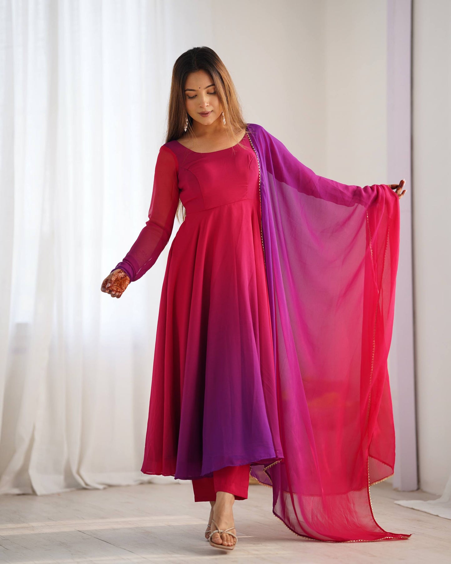 LadyVastara Festive Special Anarkali Suit with Heavy Flare & Soft Dupatta