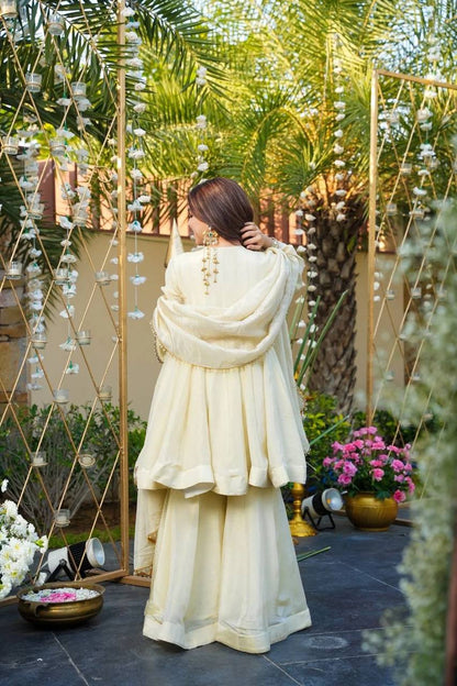 LadyVastara Elegant Heavy Chinon Embroidered Kurti Set with Mirror Work & Dupatta