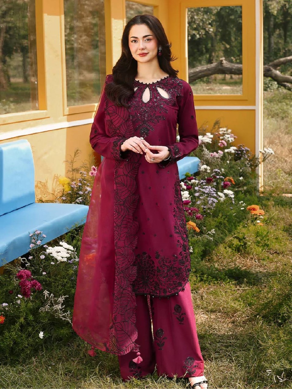 LadyVastara Designer Satin Rayon Embroidered Plazzo Set with Organza Dupatta | Full Stitched Ethnic Wear
