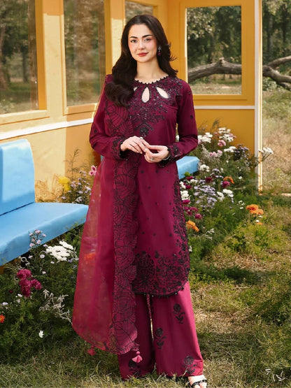 LadyVastara Designer Satin Rayon Embroidered Plazzo Set with Organza Dupatta | Full Stitched Ethnic Wear