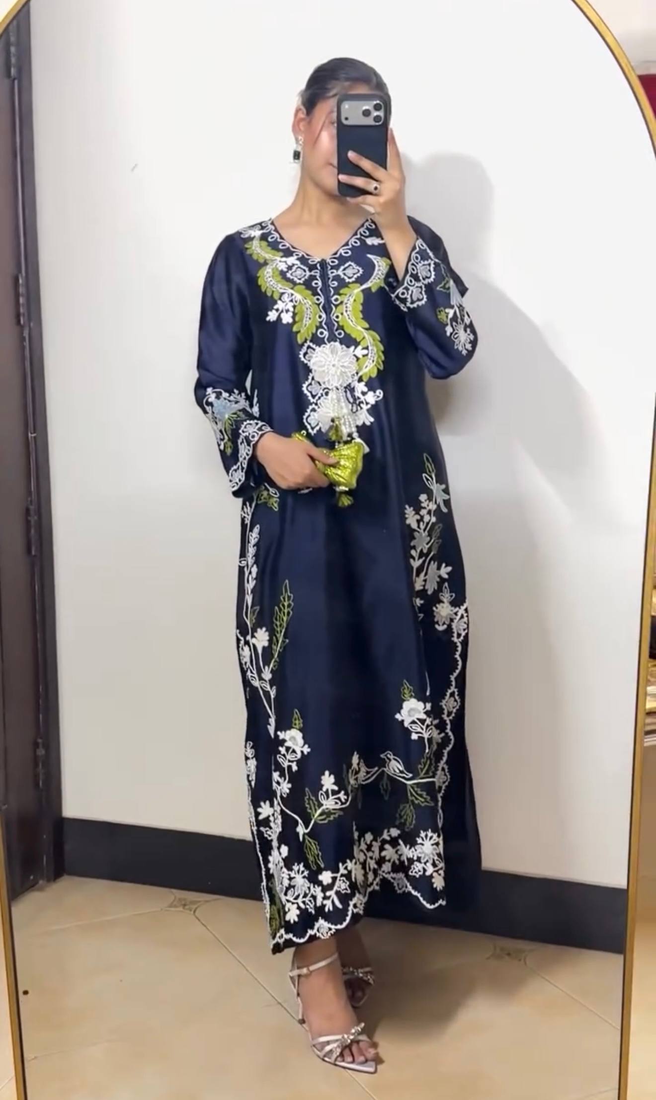 LadyVastara Traditional Satin Rayon Kaftan Set | Party & Festive Wear