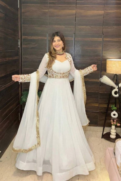 LadyVastara Premium Ethnic Maxi Anarkali Set with Embroidery & Stylish Bottom